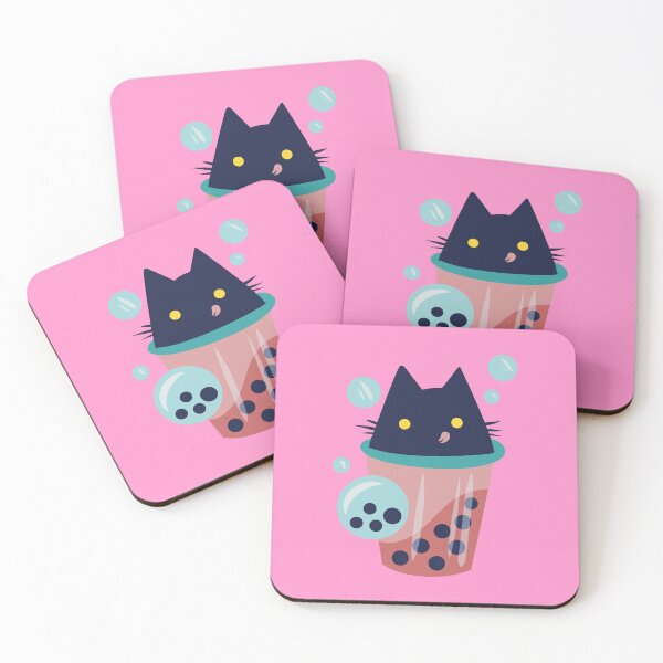 Item preview, Boba Tea Black Kitty designed and sold by IvysCreativityHouse.