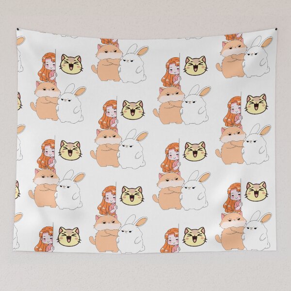 Item preview, Angry Cats & Mysterious Smiling Girl designed and sold by Yuki80.