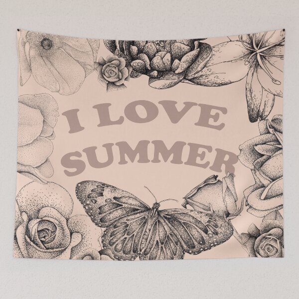 Item preview, I Love Summer Floral Butterfly Art designed and sold by Flower Magic .