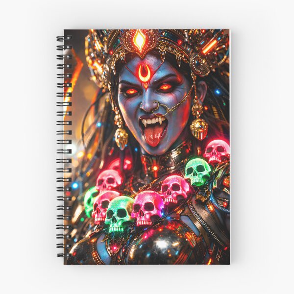Item preview, Kali Neon Skull-Necklace & Machete — Hindu God Art | Cyberpunk designed and sold by CosmicLotusArt.