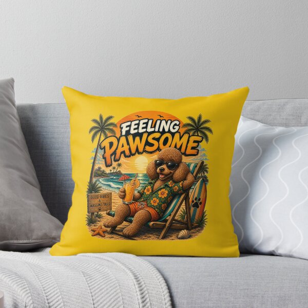 Item preview, Funny Poodle Beach Design – Feeling Pawsome Summer Vibes Vacation Dog designed and sold by PixelsPaws.