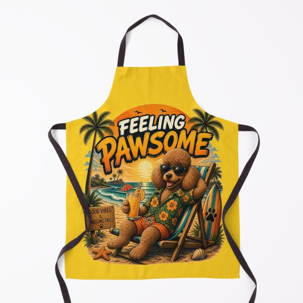 Item preview, Funny Poodle Beach Design – Feeling Pawsome Summer Vibes Vacation Dog designed and sold by PixelsPaws.