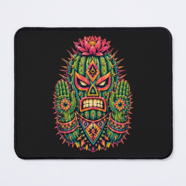 Item preview, Desert Cactus Warrior – Neon Screen Print Mask Art designed and sold by Motel Mirage.