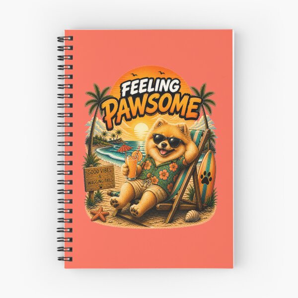 Item preview, Pomeranian Beach Design – Feeling Pawsome Summer Vibes Vacation Dog designed and sold by PixelsPaws.