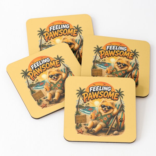 Item preview, Pomeranian Beach Design – Feeling Pawsome Summer Vibes Vacation Dog designed and sold by PixelsPaws.