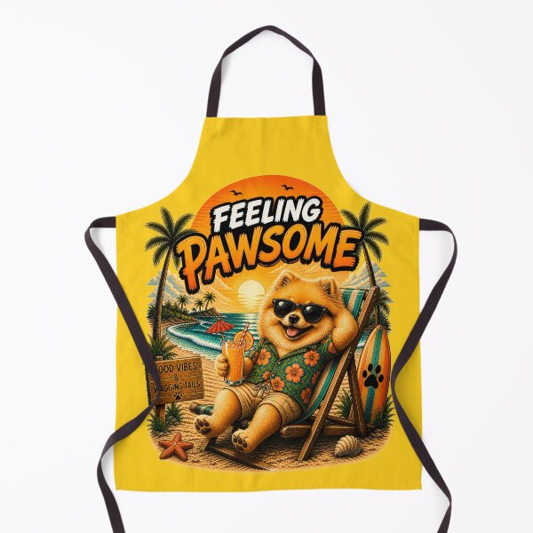 Item preview, Pomeranian Beach Design – Feeling Pawsome Summer Vibes Vacation Dog designed and sold by PixelsPaws.