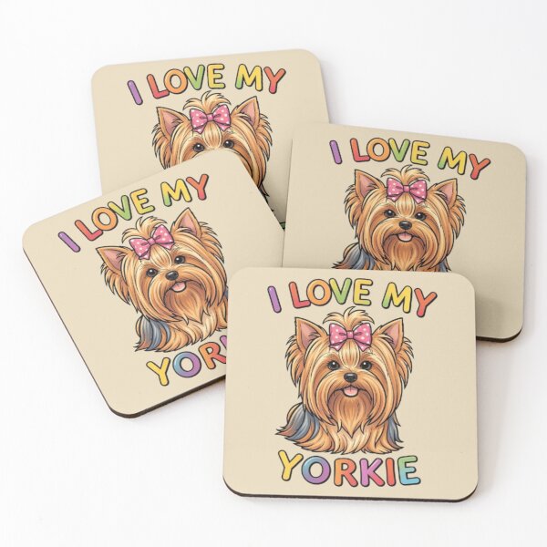 Item preview, I Love My Yorkie Cute Yorkshire Terrier Art   designed and sold by Yorkie Magic Studio .