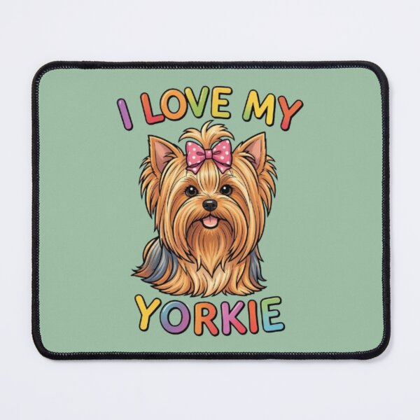 Item preview, I Love My Yorkie Cute Yorkshire Terrier Art designed and sold by Yorkie Magic Studio .