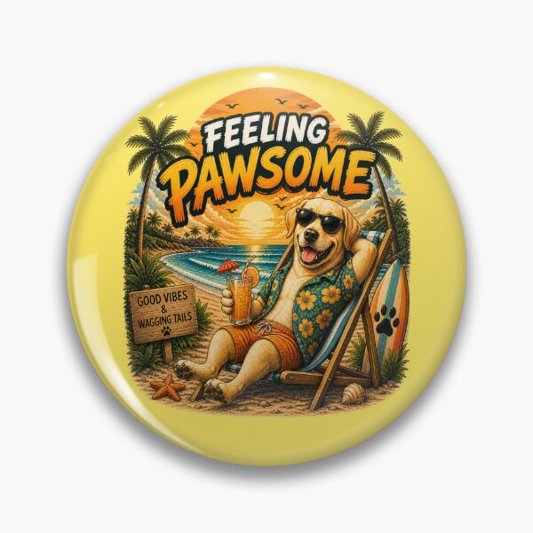 Item preview, Funny Labrador Beach Design – Feeling Pawsome Summer Vibes Vacation Dog designed and sold by PixelsPaws.