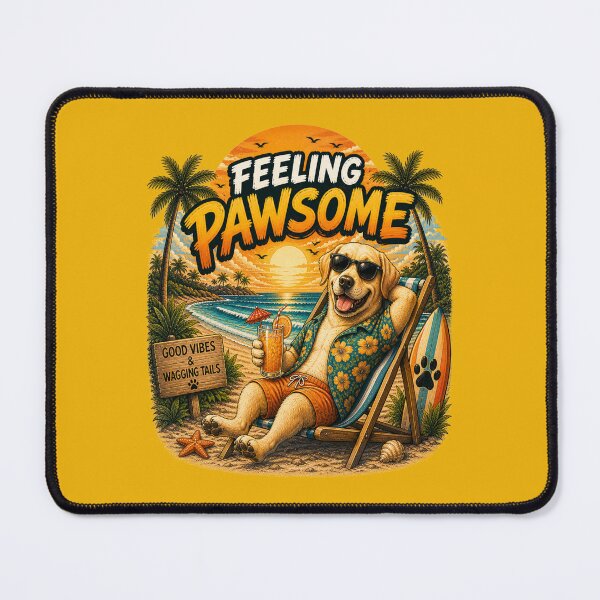 Item preview, Funny Labrador Beach Design – Feeling Pawsome Summer Vibes Vacation Dog designed and sold by PixelsPaws.