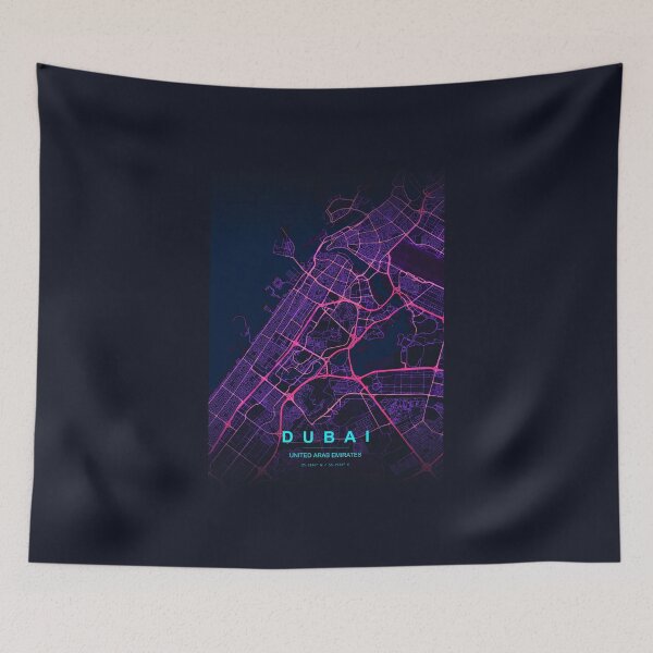 Item preview, Neon Style Map of , Dubai, UAE designed and sold by Enea Kelo.