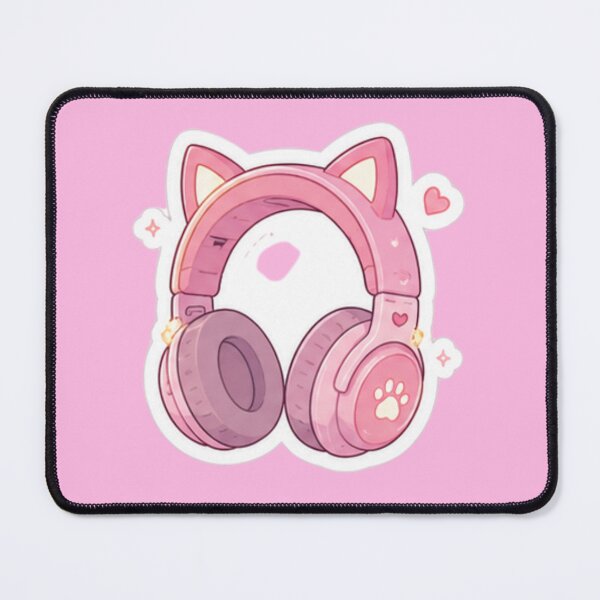 Item preview, Cute Pink Cat Ear Headphones designed and sold by Christiana-Art.