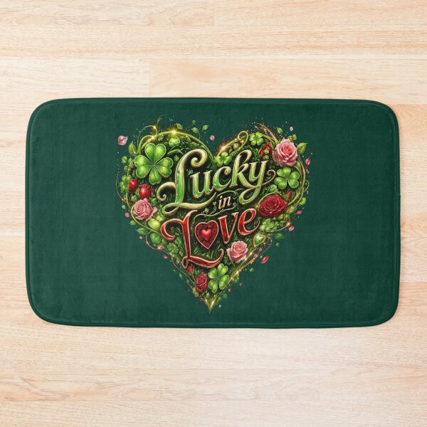 Item preview, Lucky in Love Clover Shamrock Heart Romance Art designed and sold by Be Free Effect.