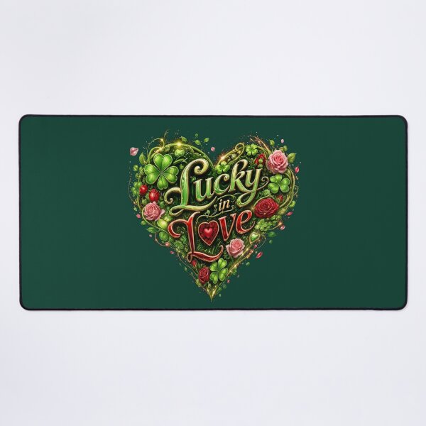 Item preview, Lucky in Love Clover Shamrock Heart Romance Art designed and sold by Be Free Effect.