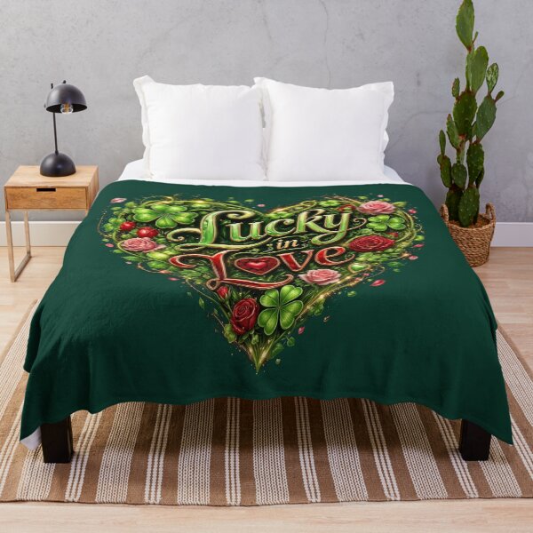 Item preview, Lucky in Love Clover Shamrock Heart Romance Art designed and sold by Be Free Effect.