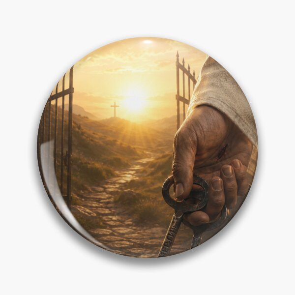 Item preview, Hand holds key before golden gate in light designed and sold by Cobaltcore78.