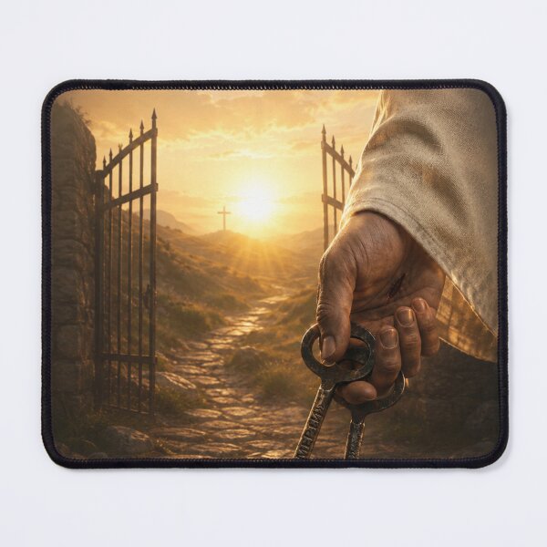 Item preview, Hand holds key before golden gate in light designed and sold by Cobaltcore78.