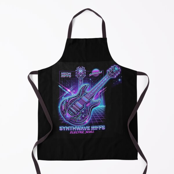 Item preview, Synthwave Electric Skull Guitar - Neon Retro 80s Cyberpunk Art designed and sold by Style-InkPulse.
