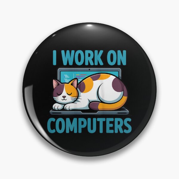 Item preview, I Work On Computers | Funny Cat Sleeping On Laptop IT Humor designed and sold by Alluka Brand.