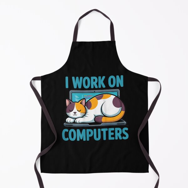 Item preview, I Work On Computers | Funny Cat Sleeping On Laptop IT Humor designed and sold by Alluka Brand.