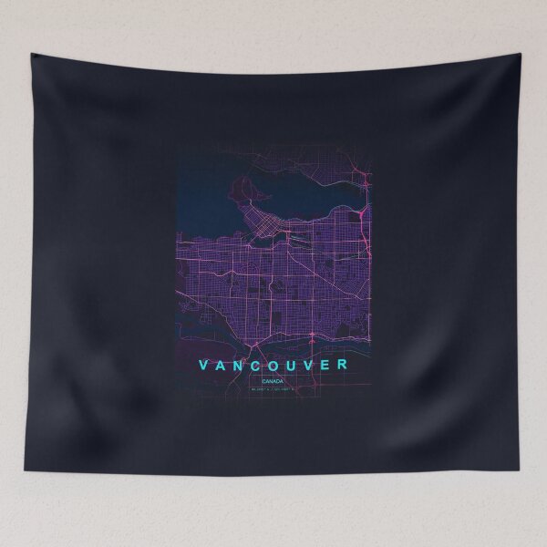 Item preview, Neon Style Map of Vancouver, Canada designed and sold by Enea Kelo.