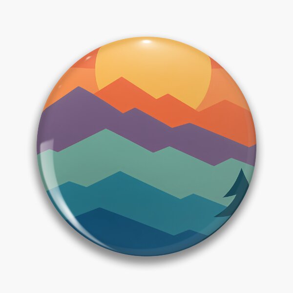 Item preview, Geometric Mountain Sunset with Pine Silhouette designed and sold by InkSmithery.