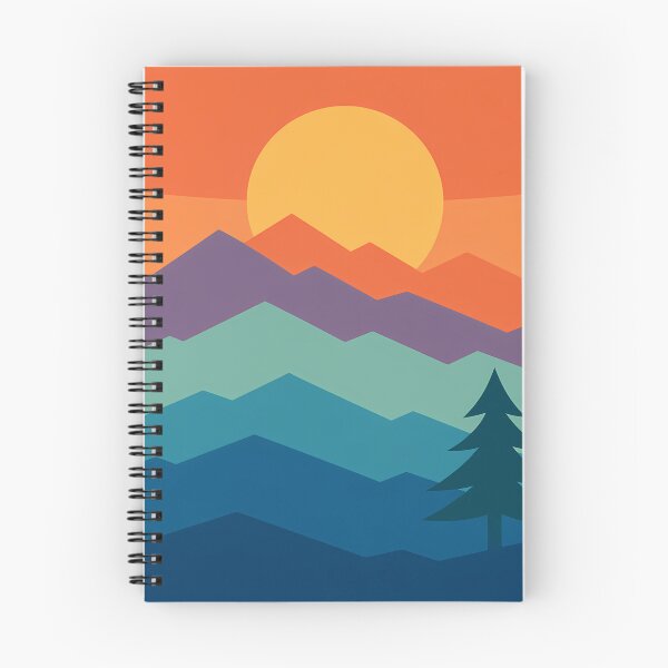 Item preview, Geometric Mountain Sunset with Pine Silhouette designed and sold by InkSmithery.
