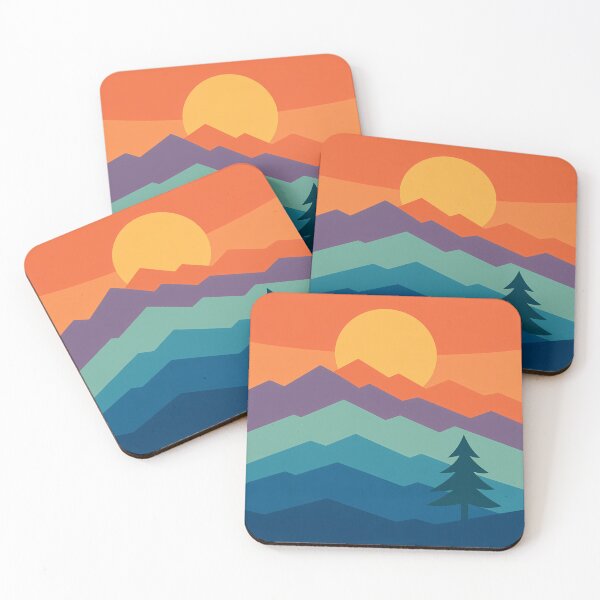 Item preview, Geometric Mountain Sunset with Pine Silhouette designed and sold by InkSmithery.