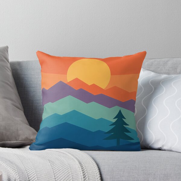 Item preview, Geometric Mountain Sunset with Pine Silhouette designed and sold by InkSmithery.
