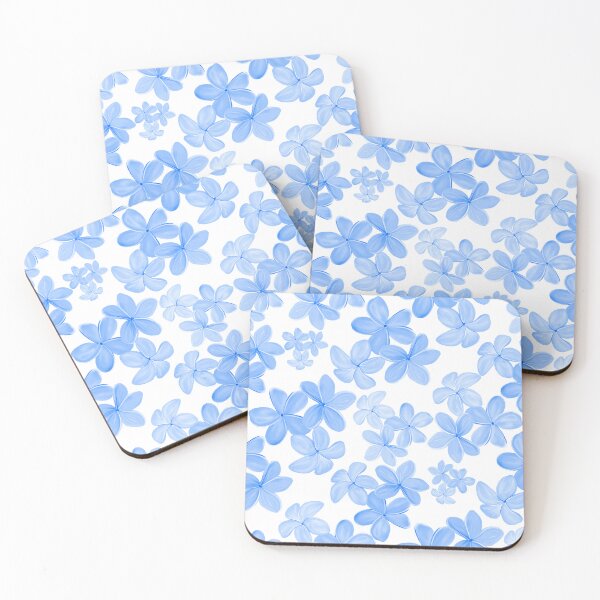 Item preview, Plumeria in Blue Tones on White designed and sold by PD-Coastal.