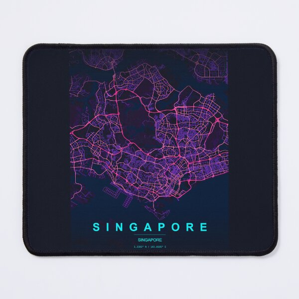 Item preview, Neon Style Map of Singapore, Singapore designed and sold by Enea Kelo.