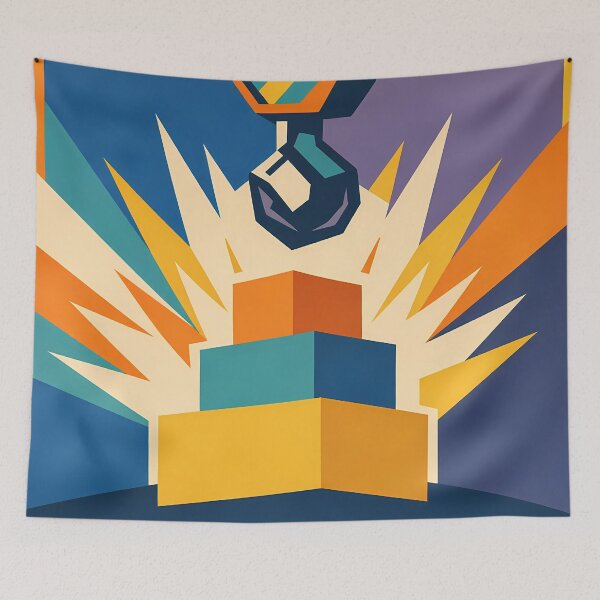 Item preview, Crane Claw and Blocks with Brutalist Burst designed and sold by InkSmithery.