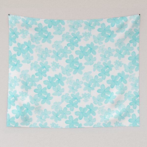 Item preview, Plumeria in Light Aqua Tones on White designed and sold by PD-Coastal.