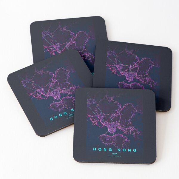 Item preview, Neon Style Map of Hong Kong, China designed and sold by Enea Kelo.
