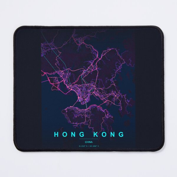 Item preview, Neon Style Map of Hong Kong, China designed and sold by Enea Kelo.