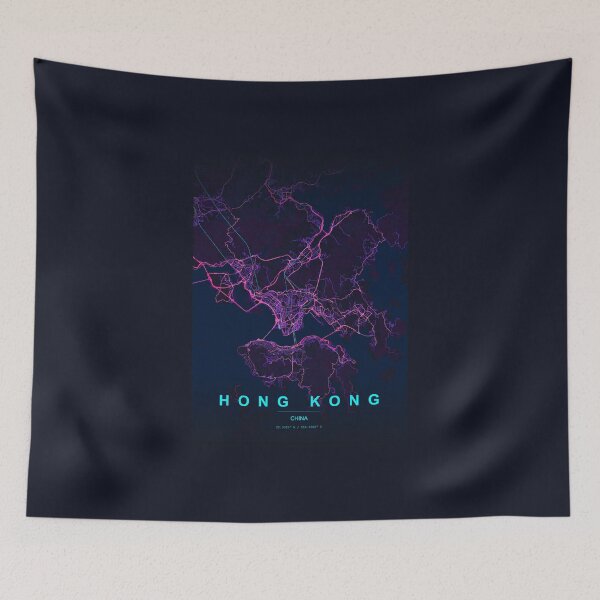 Item preview, Neon Style Map of Hong Kong, China designed and sold by Enea Kelo.