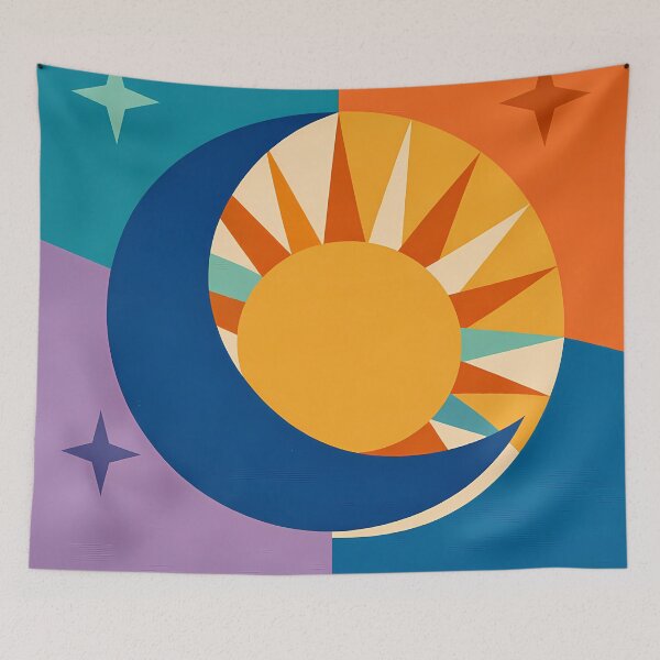 Item preview, Geometric Sun Moon and Stars designed and sold by InkSmithery.