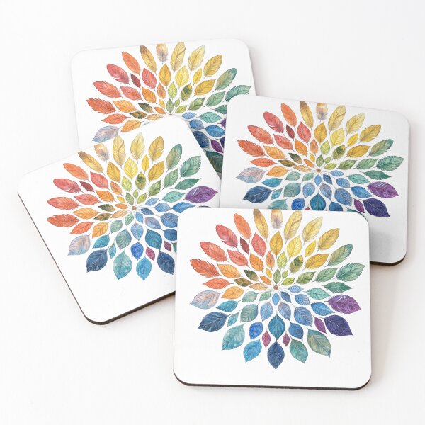 Item preview, Rainbow Leaf Mandala designed and sold by sanorastyle.