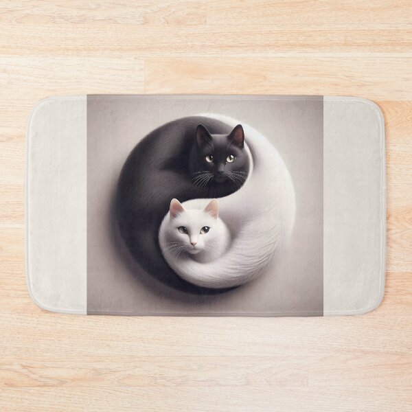 Item preview, Cat Yin Yang Harmony - Black and White Cat Symbol Art designed and sold by Sybille-Yates.
