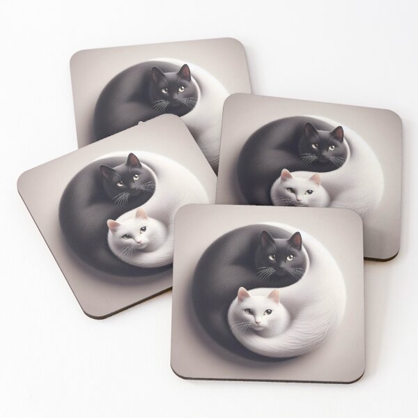 Item preview, Cat Yin Yang Harmony - Black and White Cat Symbol Art designed and sold by Sybille-Yates.