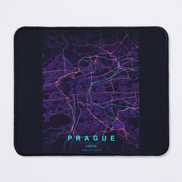 Item preview, Neon Style Map of Prague, Czechia designed and sold by Enea Kelo.