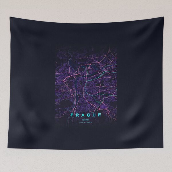 Item preview, Neon Style Map of Prague, Czechia designed and sold by Enea Kelo.