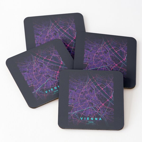 Item preview, Neon Style Map of Vienna, Austria designed and sold by Enea Kelo.