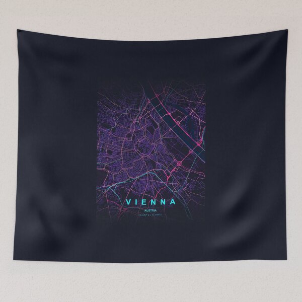 Item preview, Neon Style Map of Vienna, Austria designed and sold by Enea Kelo.
