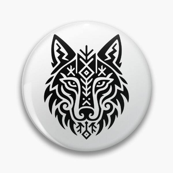 Artikelvorschau, Fenrir: Geometrisches Runendesign des nordischen Wolfs entworfen und verkauft von JacquiTaylorArt.