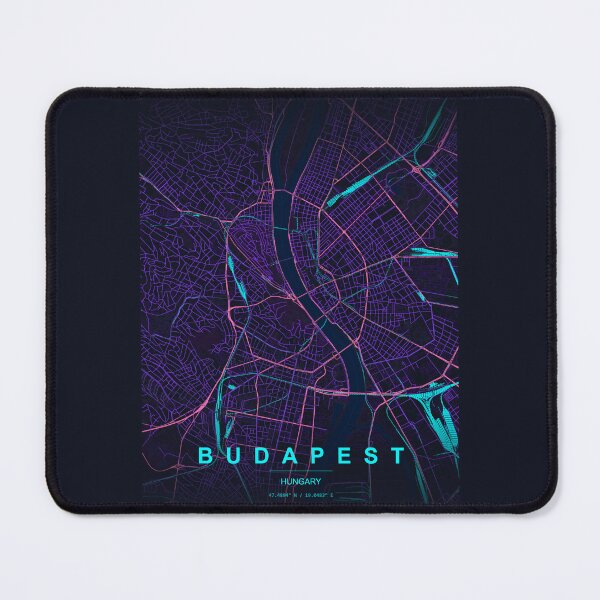 Item preview, Neon Style Map of Budapest, Hungary designed and sold by Enea Kelo.
