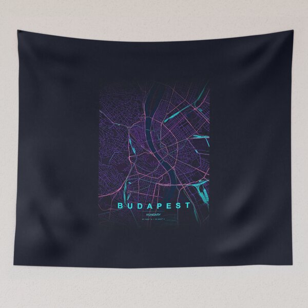 Item preview, Neon Style Map of Budapest, Hungary designed and sold by Enea Kelo.