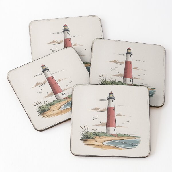 Item preview, Vintage Barnegat Lighthouse Nautical Coastal Art   designed and sold by Fitswear.
