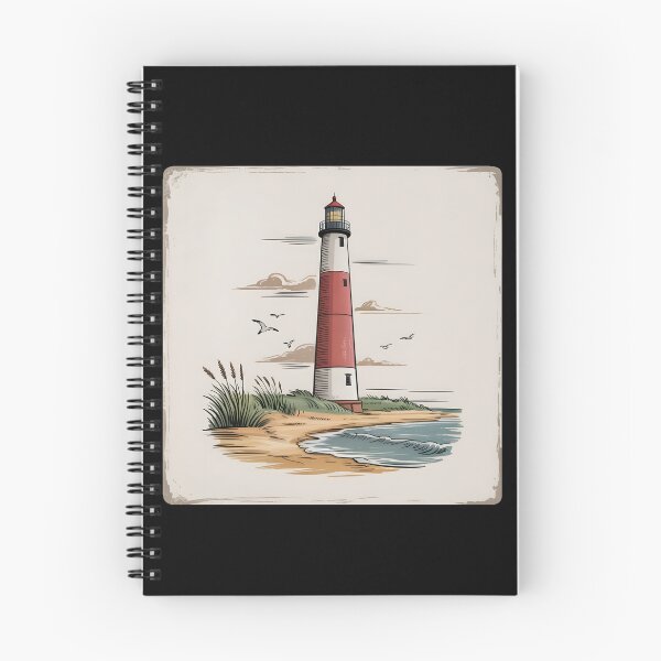 Item preview, Vintage Barnegat Lighthouse Nautical Coastal Art   designed and sold by Fitswear.