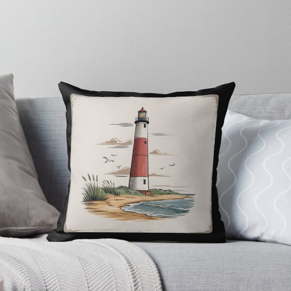 Item preview, Vintage Barnegat Lighthouse Nautical Coastal Art   designed and sold by Fitswear.